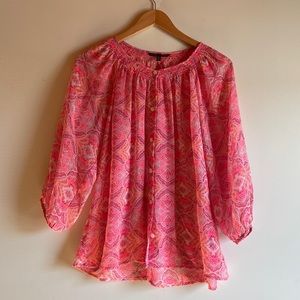 Hot Pink Paisley Victoria’s Secret Flowy Blouse